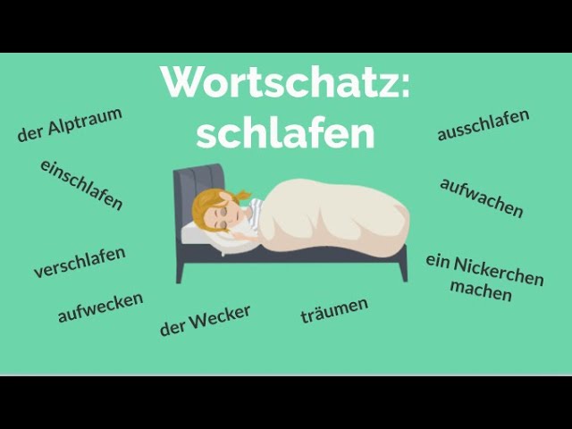 Deutsch lernen: Wortschatz schlafen, A1, A2, B1, Präfixe schlafen, aufwachen, aufstehen, einschlafen