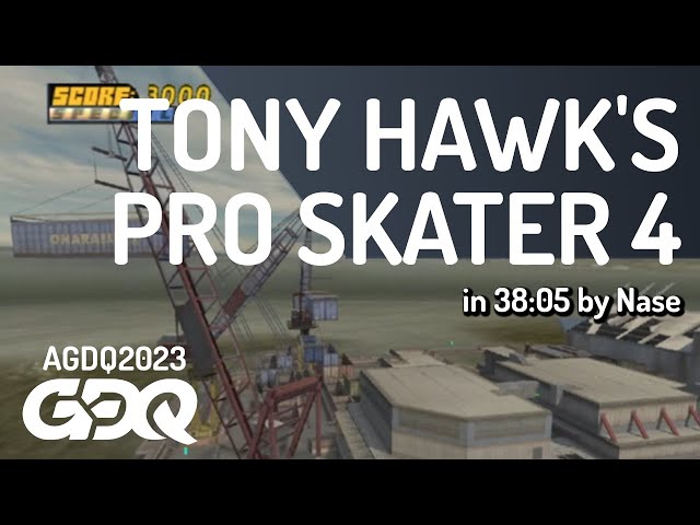 Tony Hawk's Pro Skater 4 by Nase in 38:05 - Awesome Games Done Quick 2023