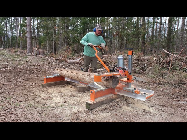 Setting up my new Norwood PM14 Chainsaw Sawmill and Cutting First Lumber