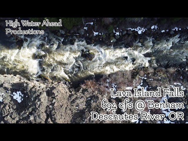 Lava Island Falls ~ 694 CFS @ Benham ~ Rafting the Deschutes River in Winter