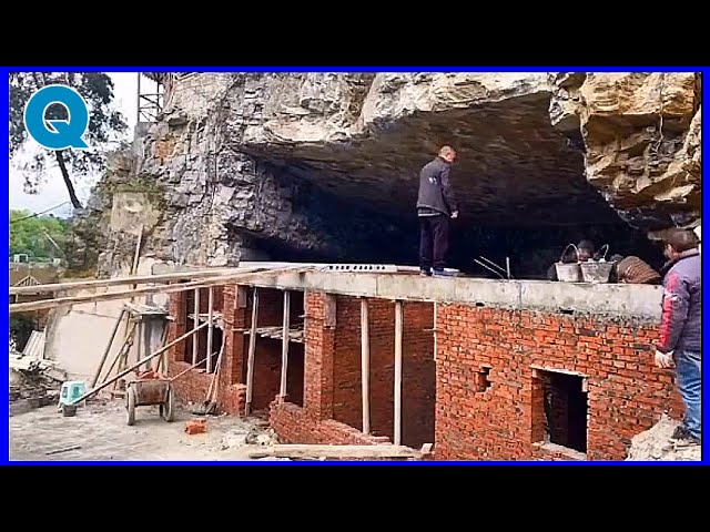 Amazing rock cave house building process