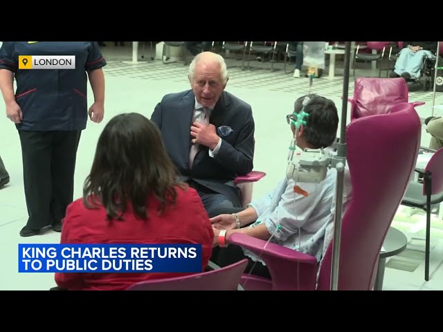 King Charles returns to public duties in visit to cancer treatment center