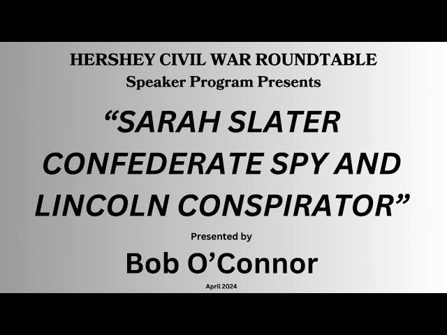 Bob O'Connor-Sarah Slater