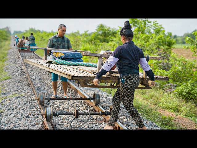 What Happens When Cambodian Bamboo Trains Run Into Each Other
