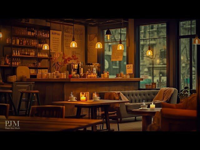 Warm Jazz Music for Relaxing, Study 🍁Cozy Fall Coffee Shop Ambience ~ Smooth Jazz Instrumental Music