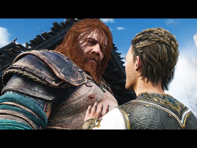 Thor Makes Heimdall Poops His Pants Scene - God of War Ragnarök (PS5) 2022
