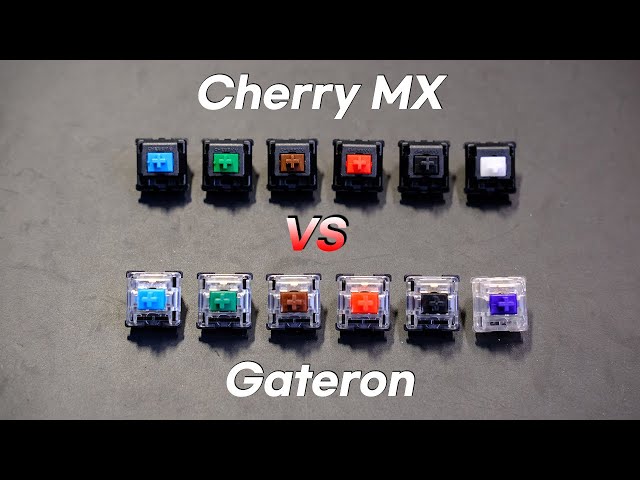 Gateron vs Cherry MX Mechanical Switches (Blue, Red, Brown, Black, Green, Clear, Purple)