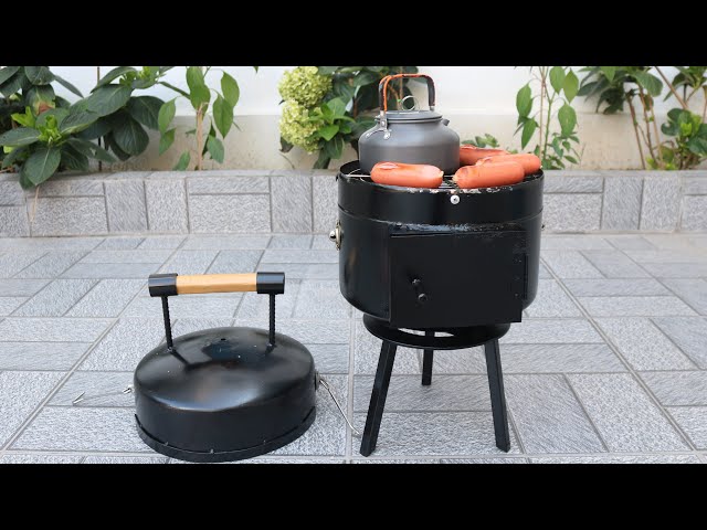 Make a portable BBQ grill from an old gas tank