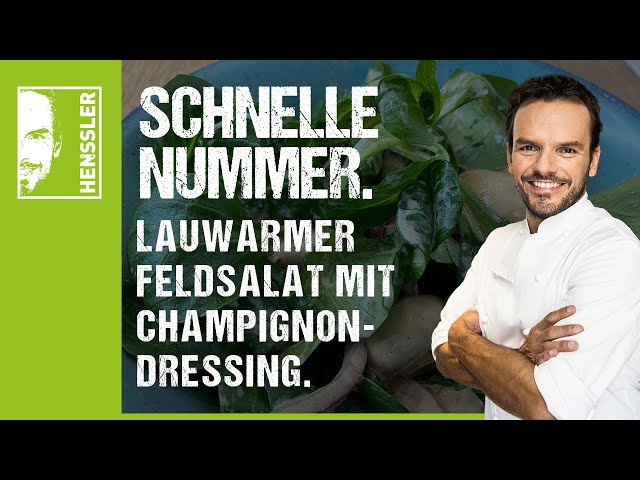 Schnelles Feldsalat mit Rahmchampignon-Dressing  Rezept von Henssler Schnelle Nummer