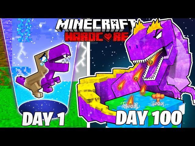 I Survived 100 Days as a COSMIC DINOSAUR in HARDCORE Minecraft