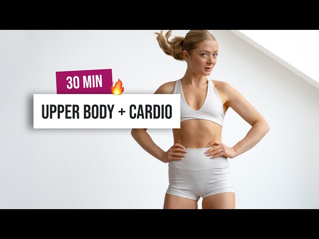 30 MIN UPPER BODY & CARDIO (Advanced) HIIT Workout - No Equipment  - Home Workout