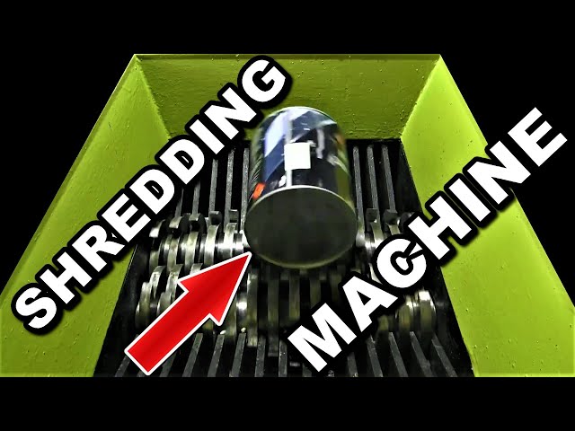 Shredding hard and soft things with the fast shredder machine, oddly satisfying, crushing