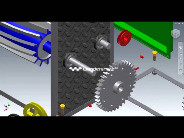 animasi mesin crusher inventor