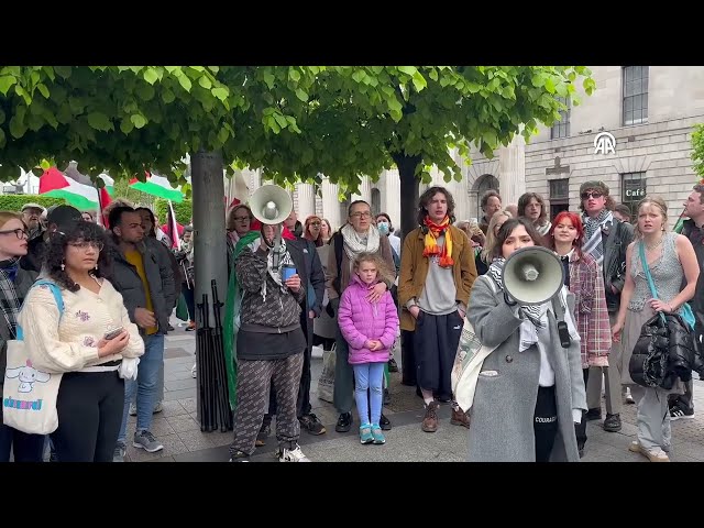 University students and activists demonstrate in support of Palestine in Ireland