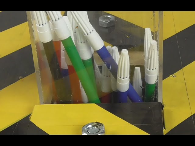 Epic Shredding Machine Crushing: LEDs and felt-tip pens Destruction ASMR