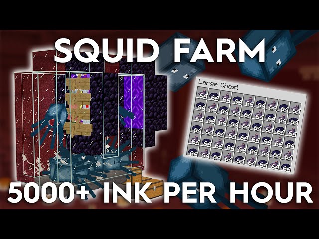 Minecraft Squid Ink Farm - 5000+ Ink Per Hour - Easy Build