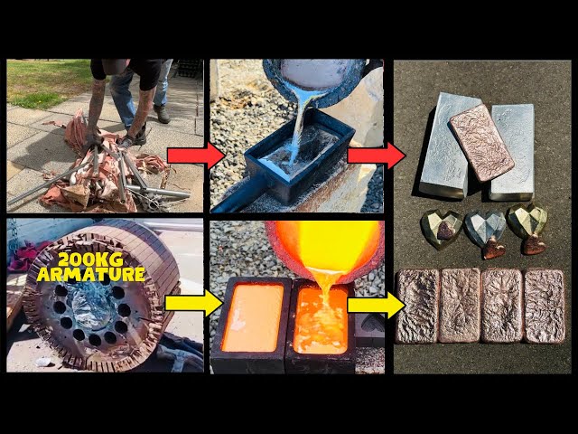 Street Scrapping Free Metal - Copper Bricks - ASMR Metal Melting - BigStackD Trash To Treasure