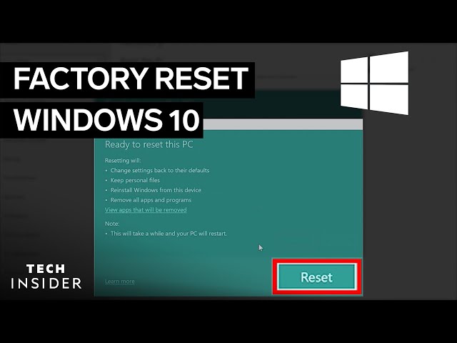 How To Factory Reset Windows 10