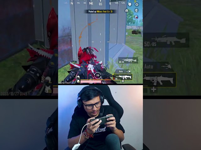 3 pro x-suit player vs me 🤣 wait for end 🤣 bgmi funny #lionxgaming #1v4 #PlayGalaxy #GalaxyS23 Ultra