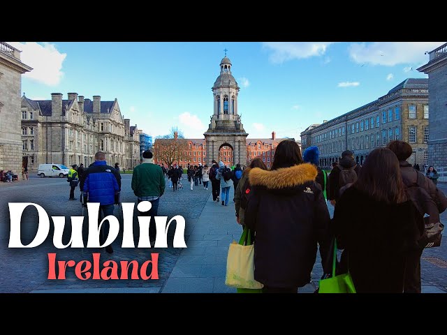 Dublin, Ireland 2024 - Winter Walking Tour 2024 - 4k UHD