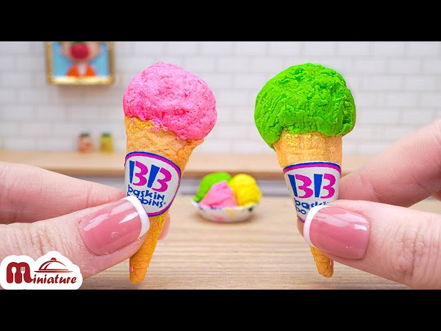 Frozen Miniature Baskin Robbins Fruit Ice Cream Recipe | ASMR Cooking Mini Food