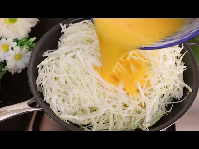 Egg cabbage tastes better than meat! Easy, quick and very delicious dinner recipe!