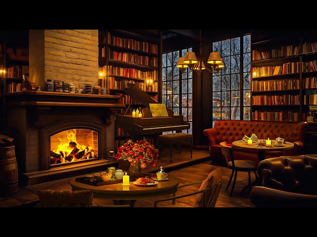 Relaxing Jazz Instrumental Music ☕ Warm Jazz Music at Cozy Coffee Shop Ambience ~ Background Music