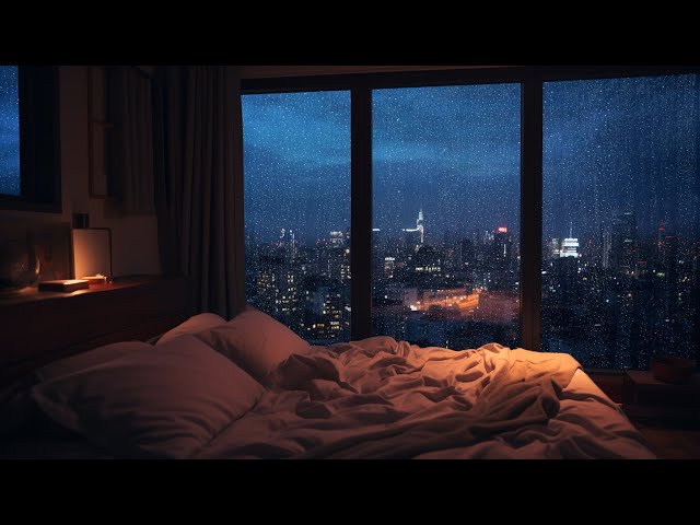 Rain Sounds For Sleep - Heavy Rain and Thunder Sound On Window in City Relax Your Mind, Sleep Fast