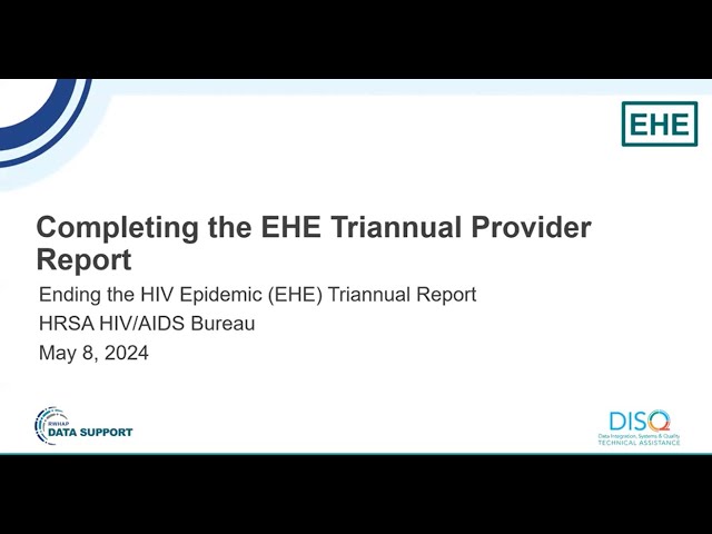 Completing the EHE Triannual Module Provider Report