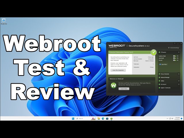 Webroot Antivirus Test & Review 2024 - Antivirus Security Review - Max Security Test