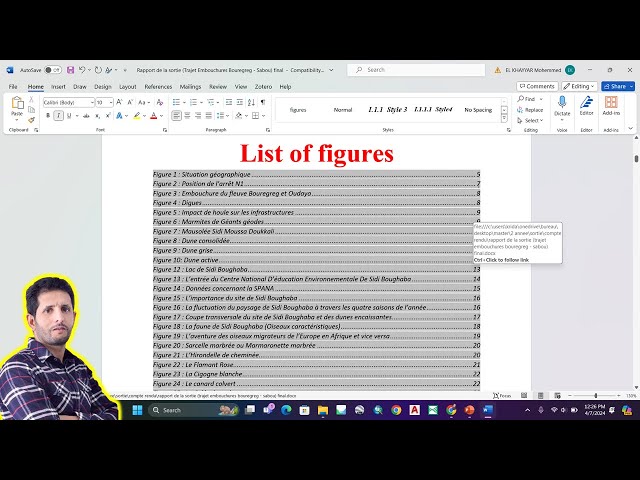 How to insert a list of figures into Microsoft Word