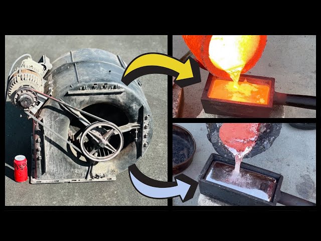 Copper Casting Huge Fan Motor Melt Down - ASMR Metal Melting - Trash To Treasure - BigStackD