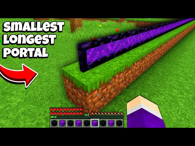 How to BUILD SMALLEST LONGEST NETHER PORTAL in Minecraft ? INCREDIBLY PORTAL !