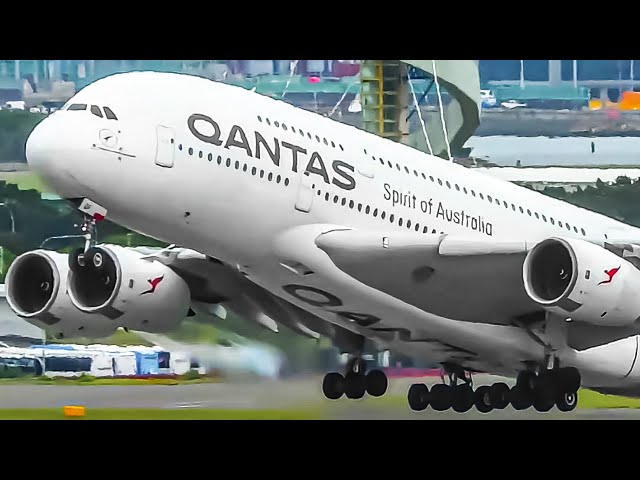 62 HEAVY Aircraft TAKEOFFS from UP CLOSE | A340 A350 A380 747 787 | Sydney Airport Plane Spotting
