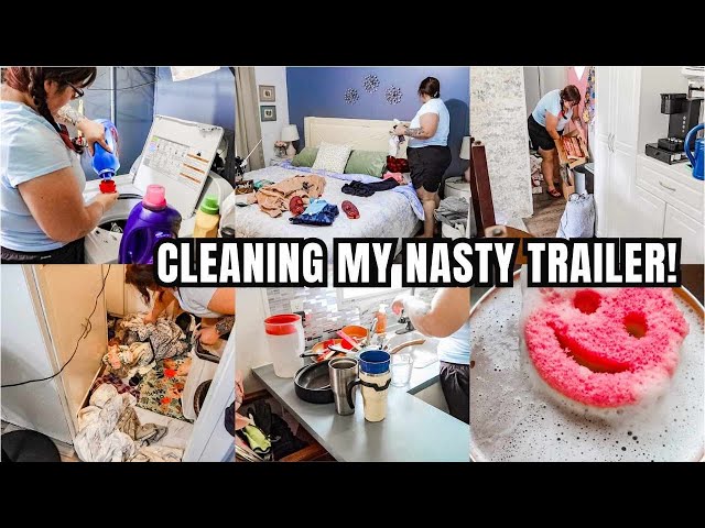 CLEANING MY NASTY TRAILER // MOBILE HOME RESET // CLEAN WITH ME SINGLE WIDE