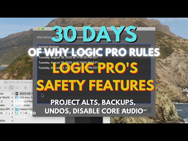 Project Alternatives, Disable Core Audio, & Other Logic Safety Features