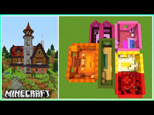 A Minecraft House but Every Room is a Different Colour!