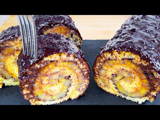 This banana chocolate roll and fluffy chocolate roll will drive everyone crazy!