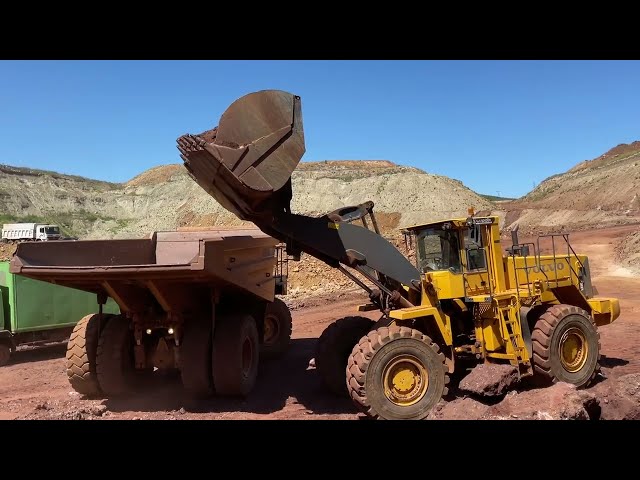 Volvo L330E Wheel Loader Loading Caterpillar Dumpers - Sotiriadis Mining Works