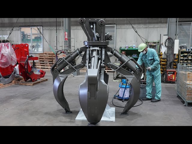 The process of making a giant grapple! Japan's huge industrial machinery production factory.