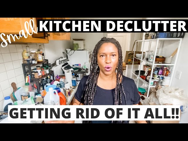 DECLUTTER MY TINY KITCHEN WITH ME! Small Kitchen Declutter Apartment Kitchen Minimalist Tour
