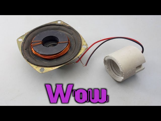 Free Energy Generator Light Bulb Self Running By Speaker Magnet