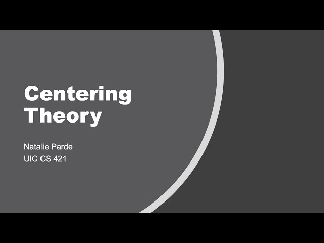 Centering Theory