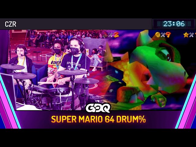 Super Mario 64 Drum% by CZR in 23:06 - Awesome Games Done Quick 2024