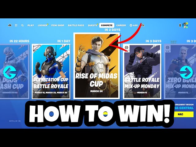 How To WIN The RISE OF MIDAS CUP! (Free SKIN, PICKAXE And Glider!)