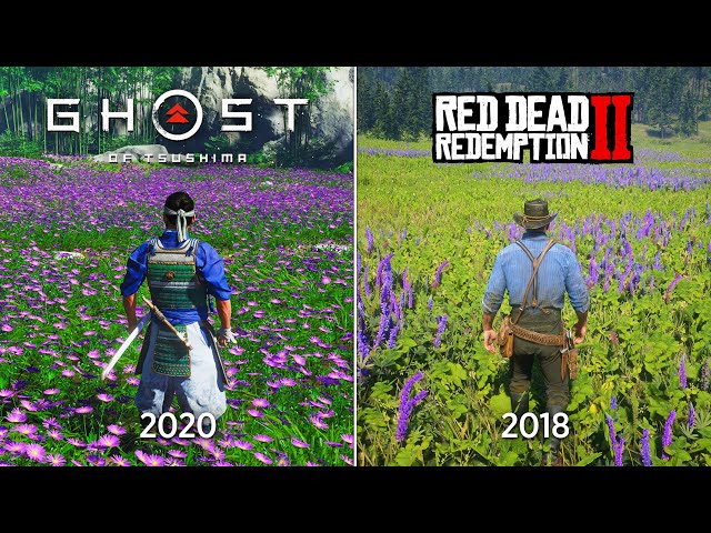 Red Dead Redemption 2 vs Ghost of Tsushima - Physics and Details Comparison