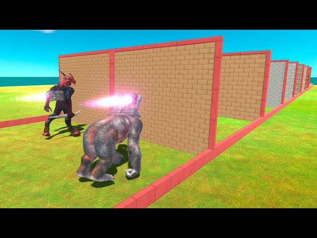 Infernals vs Primates Race Through Blocks with Jet Engines - Animal Revolt Battle Simulator