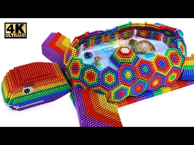 Build Amazing Tortoise Pond For Turtle From Magnetic Balls (Satisfying) | Magnet World Series
