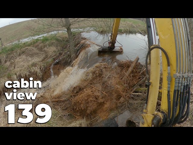 Huge Beaver Dam - Beaver Dam Removal With Excavator No.139 - Cabin View