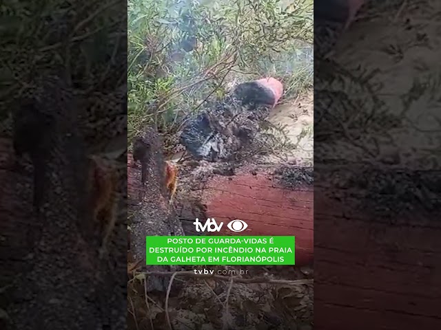 Posto de Guarda Vidas é destruído por incêndio na praia da Galheta em Florianópolis